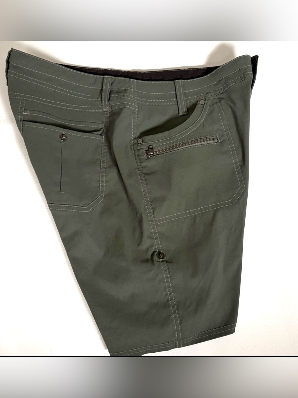 KÜHL Women’s Shorts Kliffside Air Roll Up Khaki Green Shorts New size 10 - Picture 7 of 14